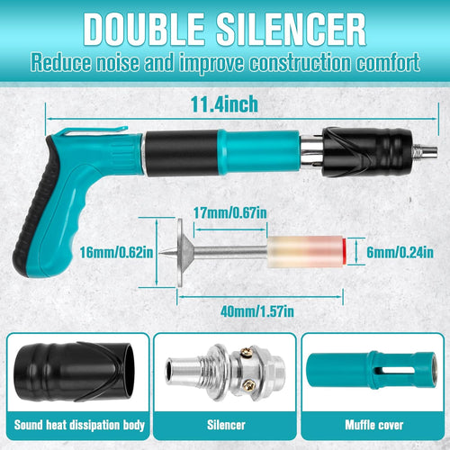 Nail Gun Kit ,5 Speed Adjustable Manual Steel Nail Gun, Wall Fastening Power Tool